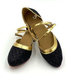 Elegant Black and Gold Women's Shoes